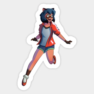 Raccoon girl Sticker